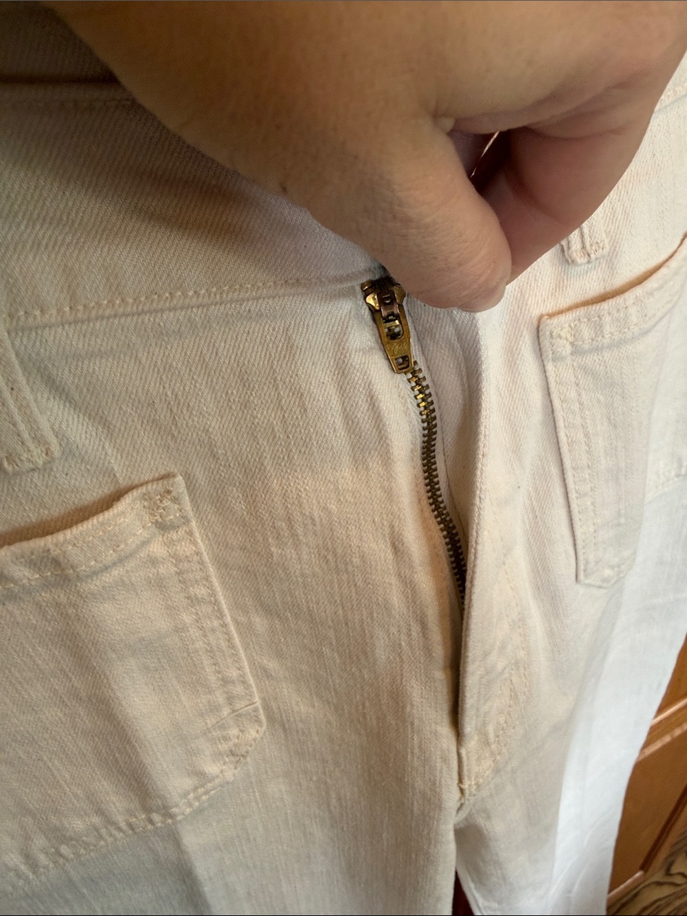 705 MOTHER The Hustler Patch Pocket Flood Jeans Act Natural White Size 28 NWT - Picture 10 of 13